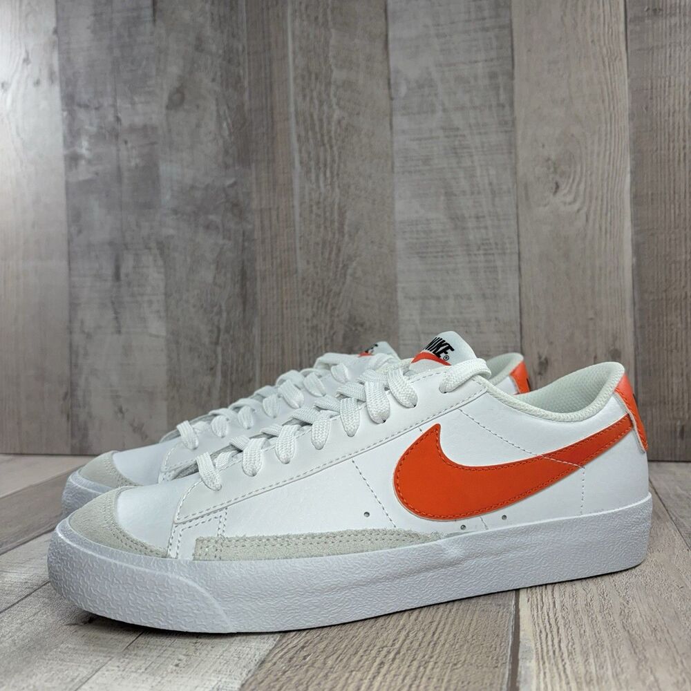 Nike Blazer Low '77 White Team Orange Sneakers Shoes Women's 8 I Kids' 6.5 Y